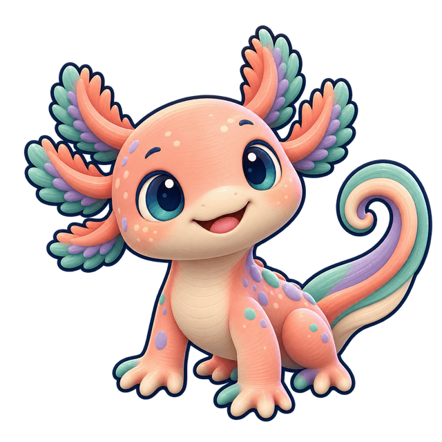 Vivi, a mascote axolote da InovaVida 3D